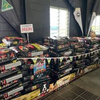Feed bags on pallets